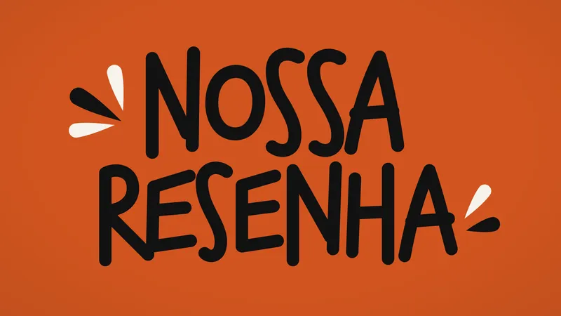 Logo da Nossa Resenha em preto sobre o laranja da marca.
