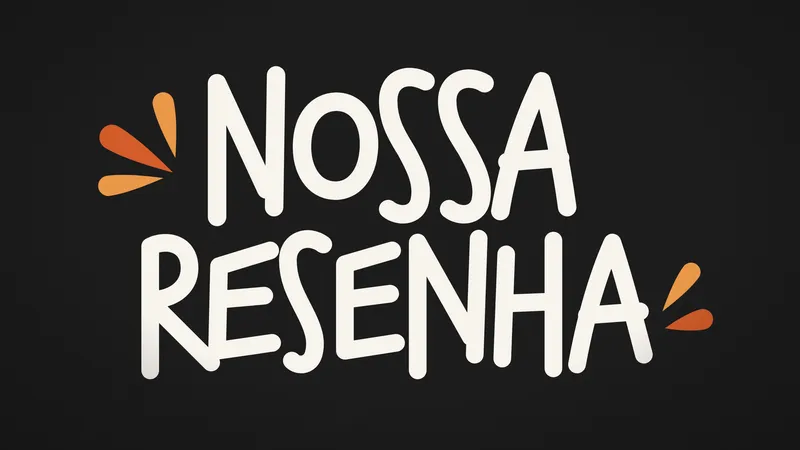 Logo da Nossa Resenha em letras brancas de traço arredondado, com gotas laranja e âmbar, sobre fundo preto.